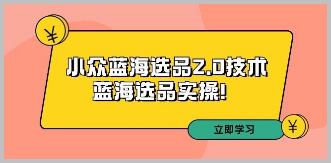 拼多多培训第33期:小众蓝海选品2.0技术-蓝海选品实操!