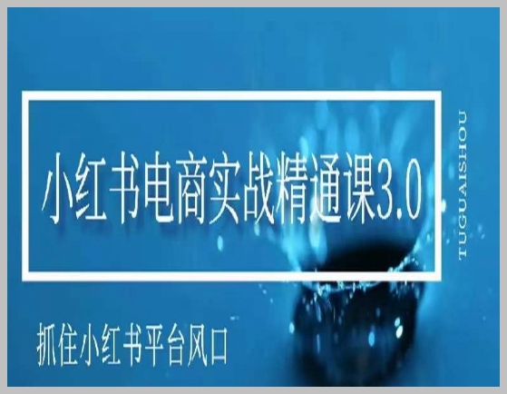 小红书电商实战精通课3.0,抓住小红书平台的风口,不错过有一个赚钱的机会