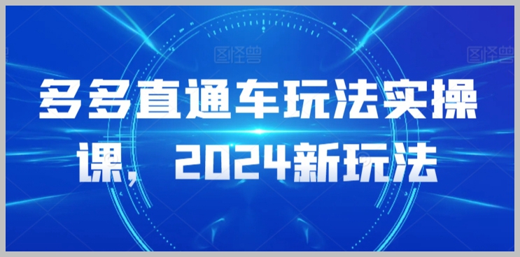 拼多多直通车玩法实操课,2024新玩法