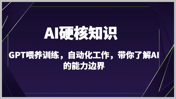 AI硬核知识-ChatGPT喂养训练,自动化工作,带你了解AI的能力边界(10节课)