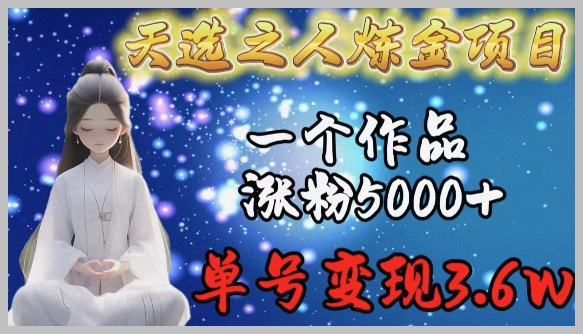 单号变现3.6w的奥秘:天选之人炼金项目详解