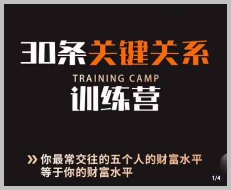 30条挖掘关键关系训练营，你关系最近的5个人决定你的财富水平