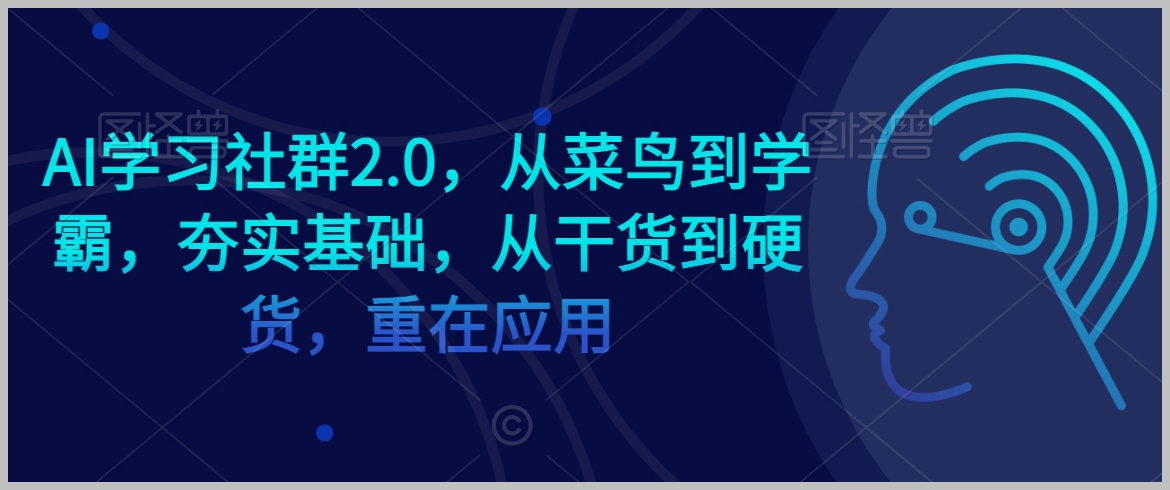 AI学习社群2.0,从菜鸟到学霸,夯实基础,从干货到硬货,重在应用