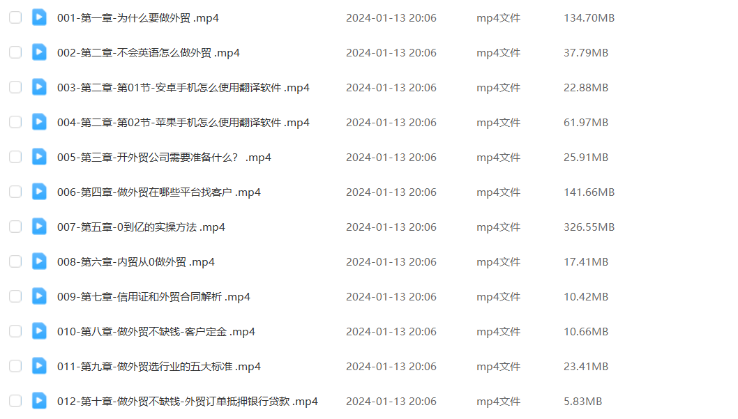 外贸实战训练营，新手必备的外贸入门课程（24节视频课）