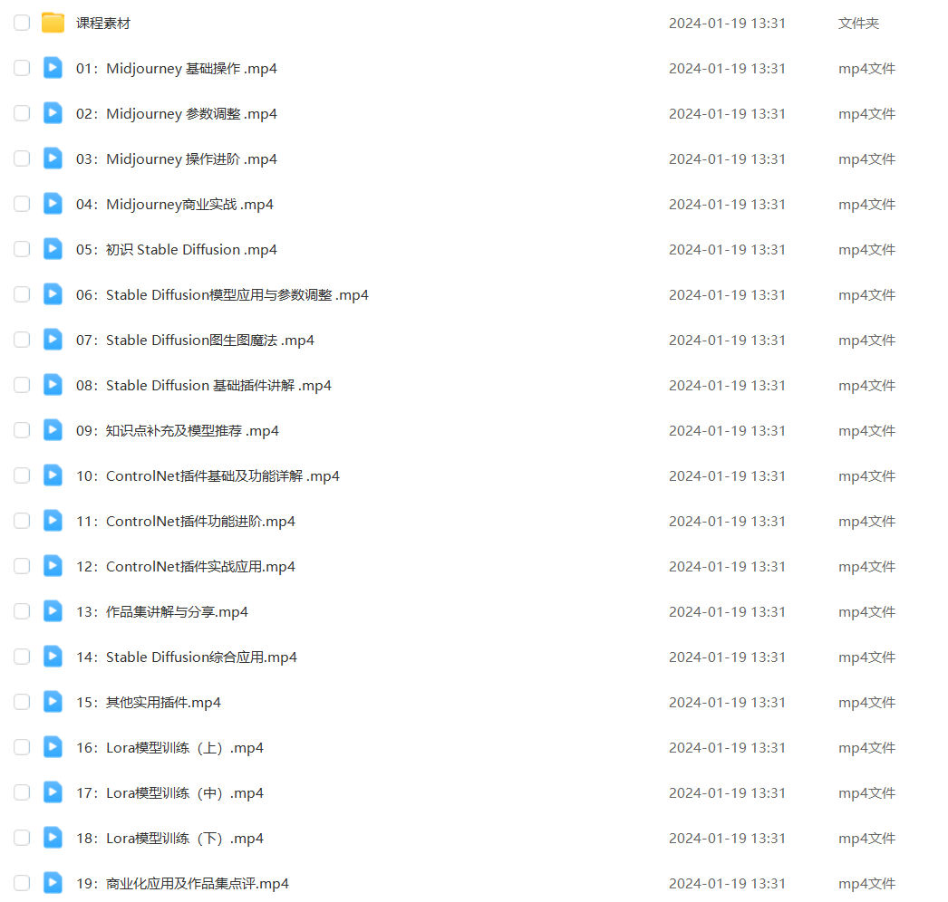 Midjourney+Stable Diffusion人工智能绘画与设计第6期AIGC课程