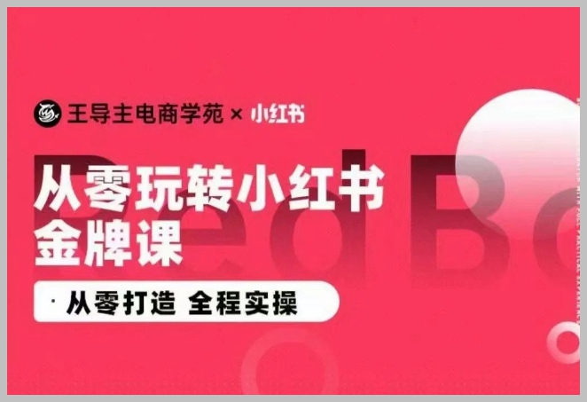 王导主亲授：从零开始，小红书电商运营全程实操