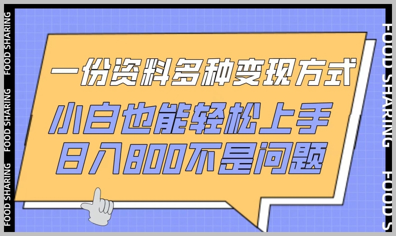资料变现秘籍,一份资料多种变现方式,小白也能轻松达成【揭秘】