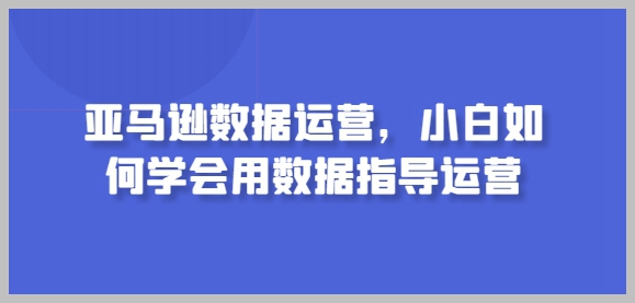 数据解读新手指南:亚马逊运营中的小白如何善用数据?