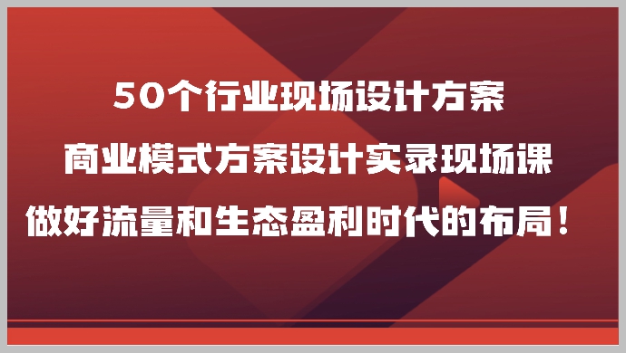 走进现场:商业模式方案设计实录50个行业案例