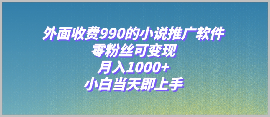 小说推广软件,零粉丝可变现,月入1000+,小白当天即上手【附189G素材】