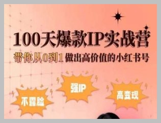 从零到一，100天爆款IP实战营带你实现小红书号的高价值