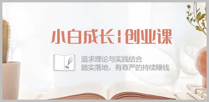 小白创业加速班：结合理论与实践，稳步实现尊严赚钱 - 全程42节