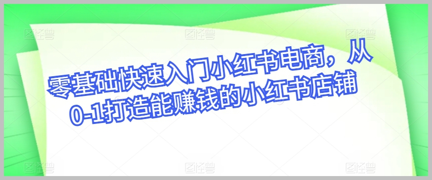 小红书电商快速入门指南：零基础到盈利店铺的完整路径