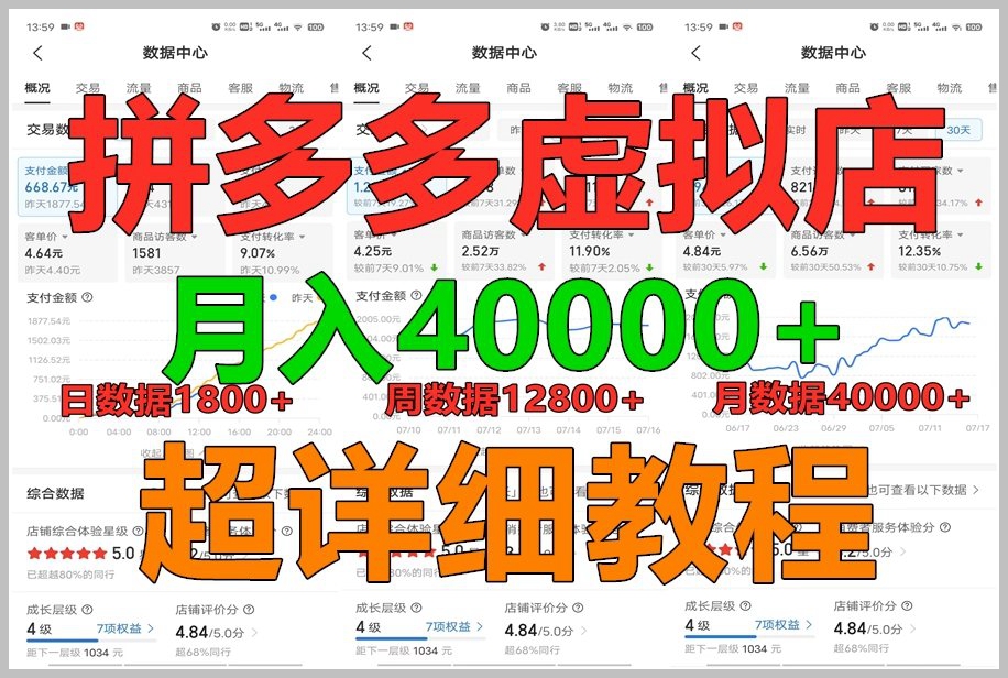 拼多多虚拟电商月入4万+，详细训练营教程，人人可做，稳定且暴利