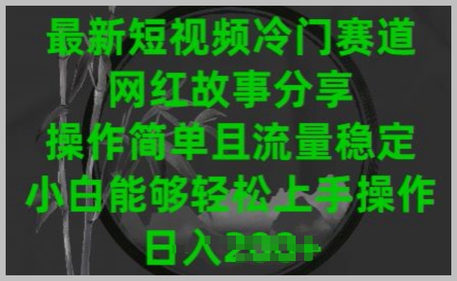 探秘：最新短视频冷门赛道中的网红故事分享，简单操作稳定流量的秘密揭晓