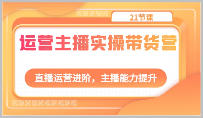 直播带货实战指南：主播运营升级攻略，能力飙升之路（21场讲座）