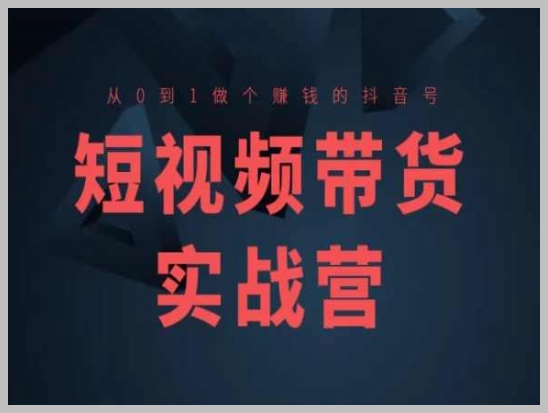 抖音带货从0到1：短视频实战营高级课程