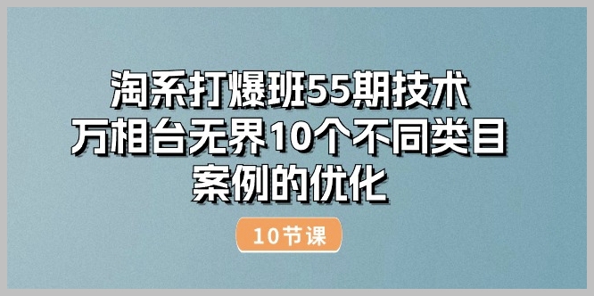 淘宝技术精进：第55期打爆班使用万相台无界对10个类目进行深度优化课程