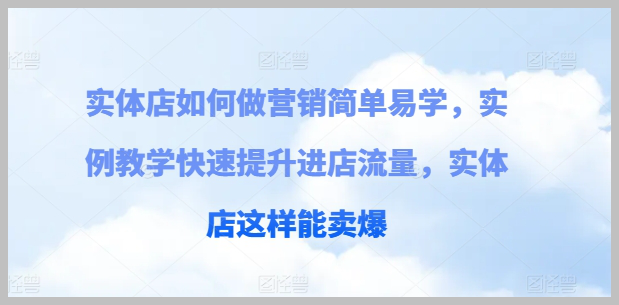 实体店营销入门到精通:简单易学的实例教学,快速增流并实现爆款销售