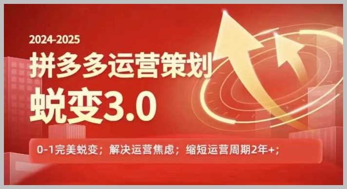 2024-2025年拼多多最新运营策略：蜕变3.0，零到一的成长与解决信息焦虑