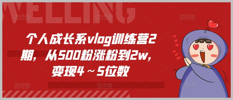 Vlog大师训练营2期：快速增粉从500至20,000并实现高额变现