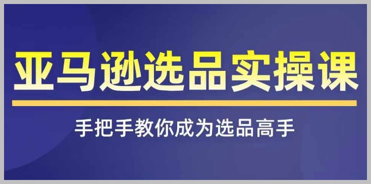 亚马逊高效选品课程，掌握快速选品技巧，涵盖所有选品渠道