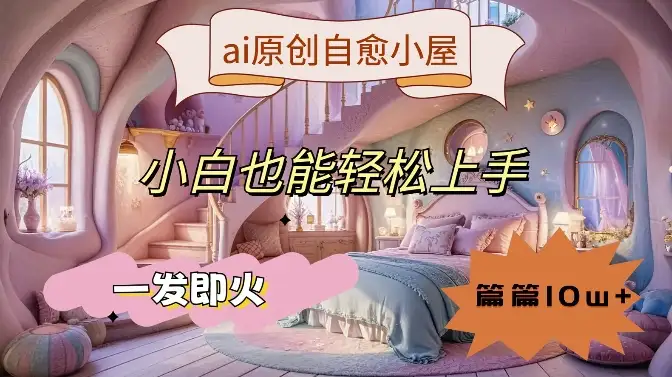 【揭秘】小白用AI原创治愈小屋，一发入魂，篇篇10w+