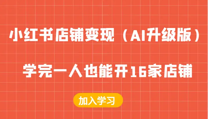 AI加持！小红书店铺变现指南，单人16店铺运营攻略