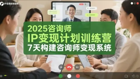 7天改变咨询师生涯！2025最新IP变现训练营，让你收入翻倍