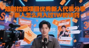 短剧拉新快速变现！新人30天赚1W+的独家技巧，亲测有效