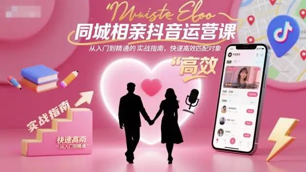抖音同城相亲运营指南：从0到1掌握匹配技巧，快速高效脱单