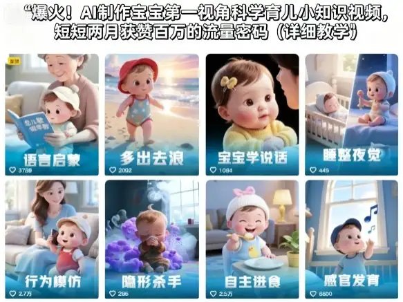 AI+宝宝第一视角=流量密码！详细教学带你快速爆火