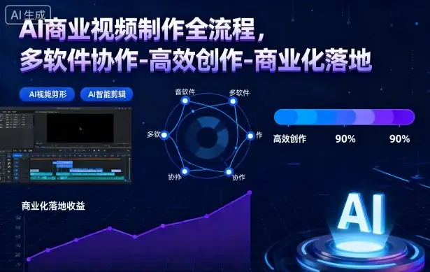 AI视频制作实战指南！多软件完美配合，高效创作商业变现