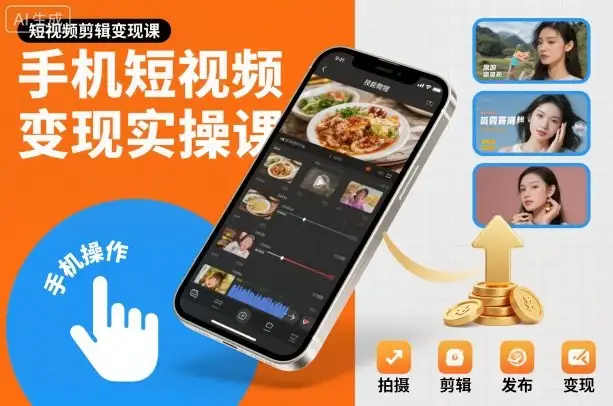 短视频剪辑变现实战课！手机拍摄教学，助你轻松赚钱