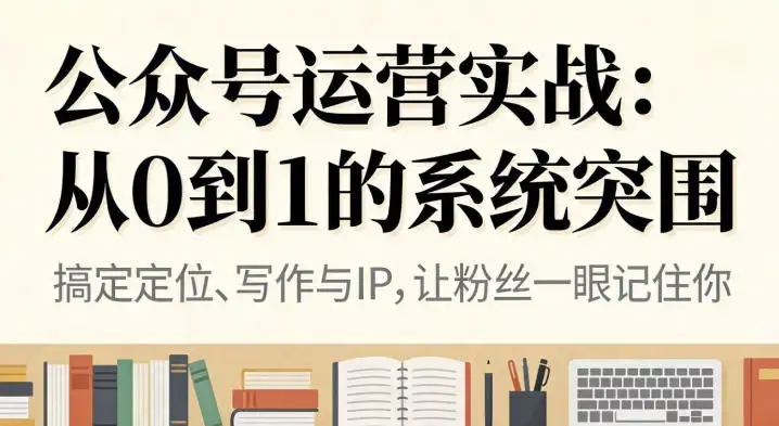公众号运营实战，从定位到变现的全流程，从0到1的系统突围，公众号运营实战指南