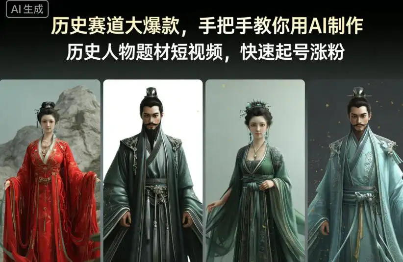 历史赛道大爆款，手把手教你用AI制作历史人物题材短视频，快速起号涨粉，历史人物题材短视频制作全流程