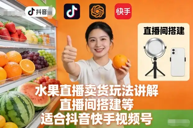 水果直播带货怎么玩？直播间搭建+玩法详解，适合抖音快手视频号