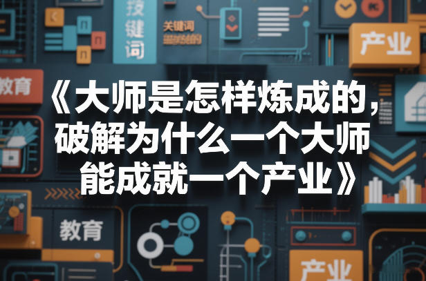 大师是怎样炼成的，破解为什么一个大师，能成就一个产业