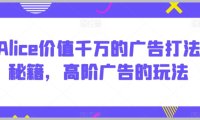 Alice价值千万的广告打法秘籍,高阶广告的玩法