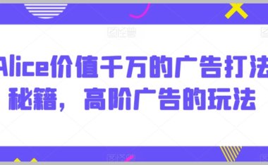 Alice价值千万的广告打法秘籍,高阶广告的玩法